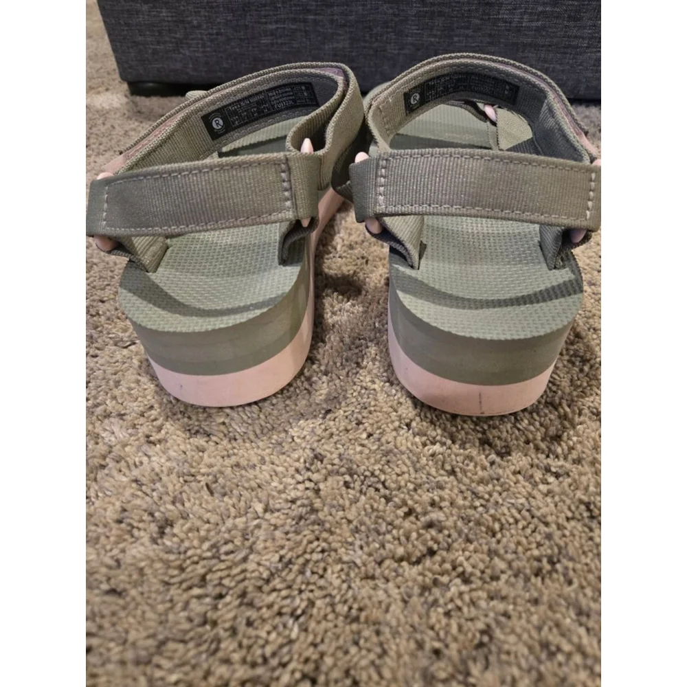 Women's Teva Green and Pink Platform Sandals Size 9